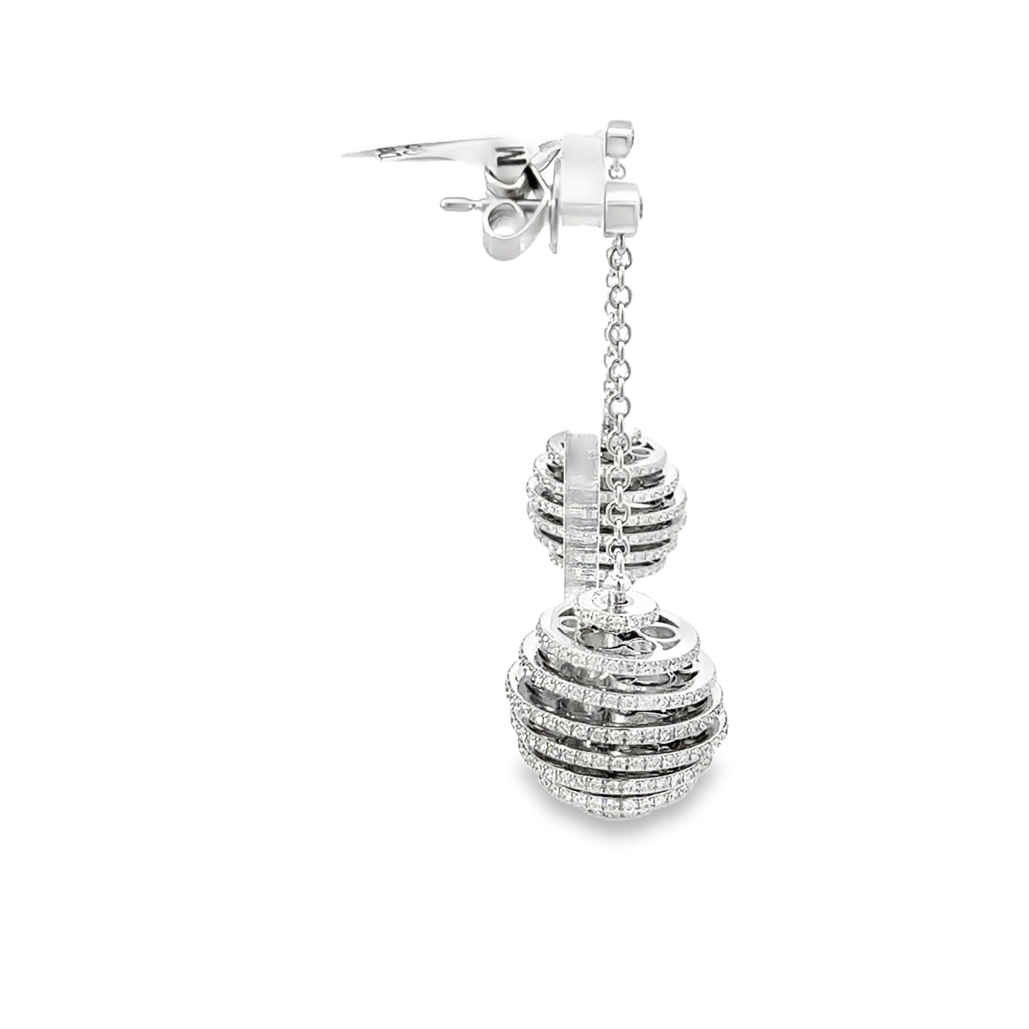 2 Carat Diamond Dangle Drop Earrings 14 karat white gold