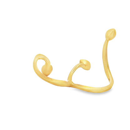 Avant-garde 18k matte yellow gold open-shank ring with 1.53ctw marquise diamonds worn across fingers size 7 by Kantor Gems