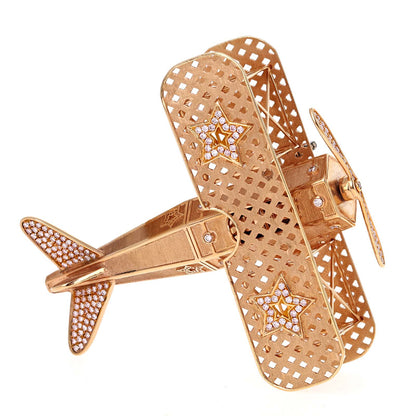 Natural Pink Diamond Rose Gold Miniature Model Airplane