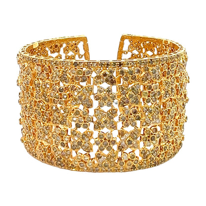 27 Carat Multi Fancy Color Diamond Cuff Bangle Bracelet