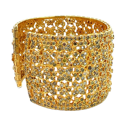 27 Carat Multi Fancy Color Diamond Cuff Bangle Bracelet