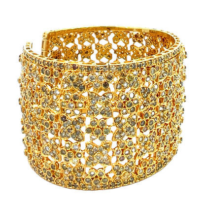 27 Carat Multi Fancy Color Diamond Cuff Bangle Bracelet