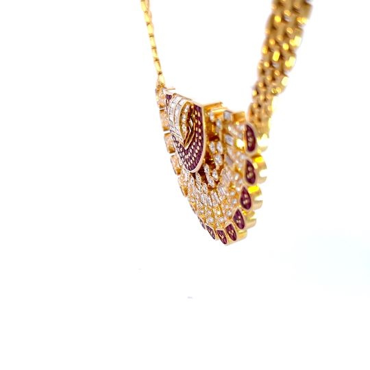 Egyptian Style Diamond and Ruby Bib Necklace