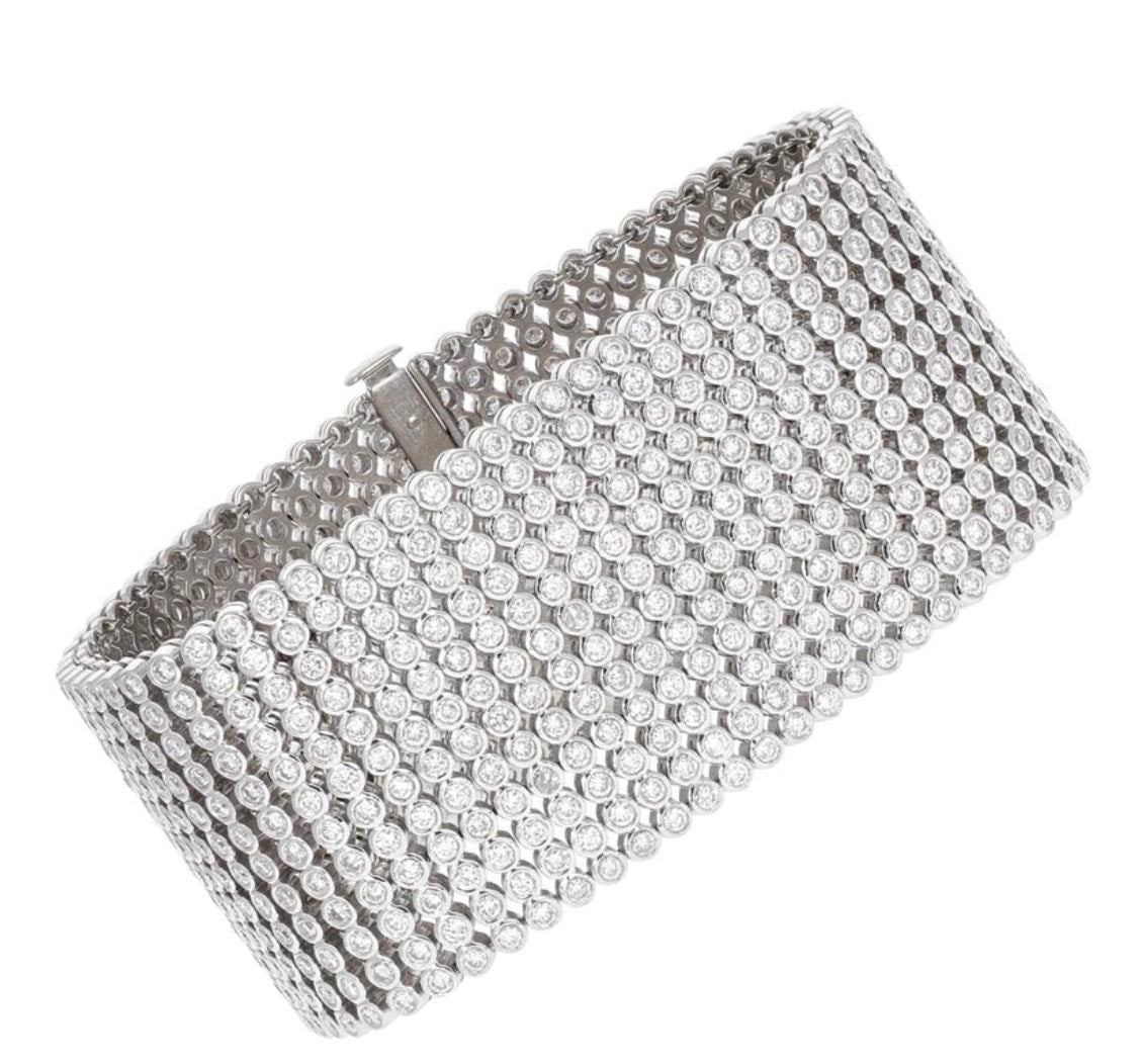 27.50 Carat Diamond Tennis Bracelet Cuff