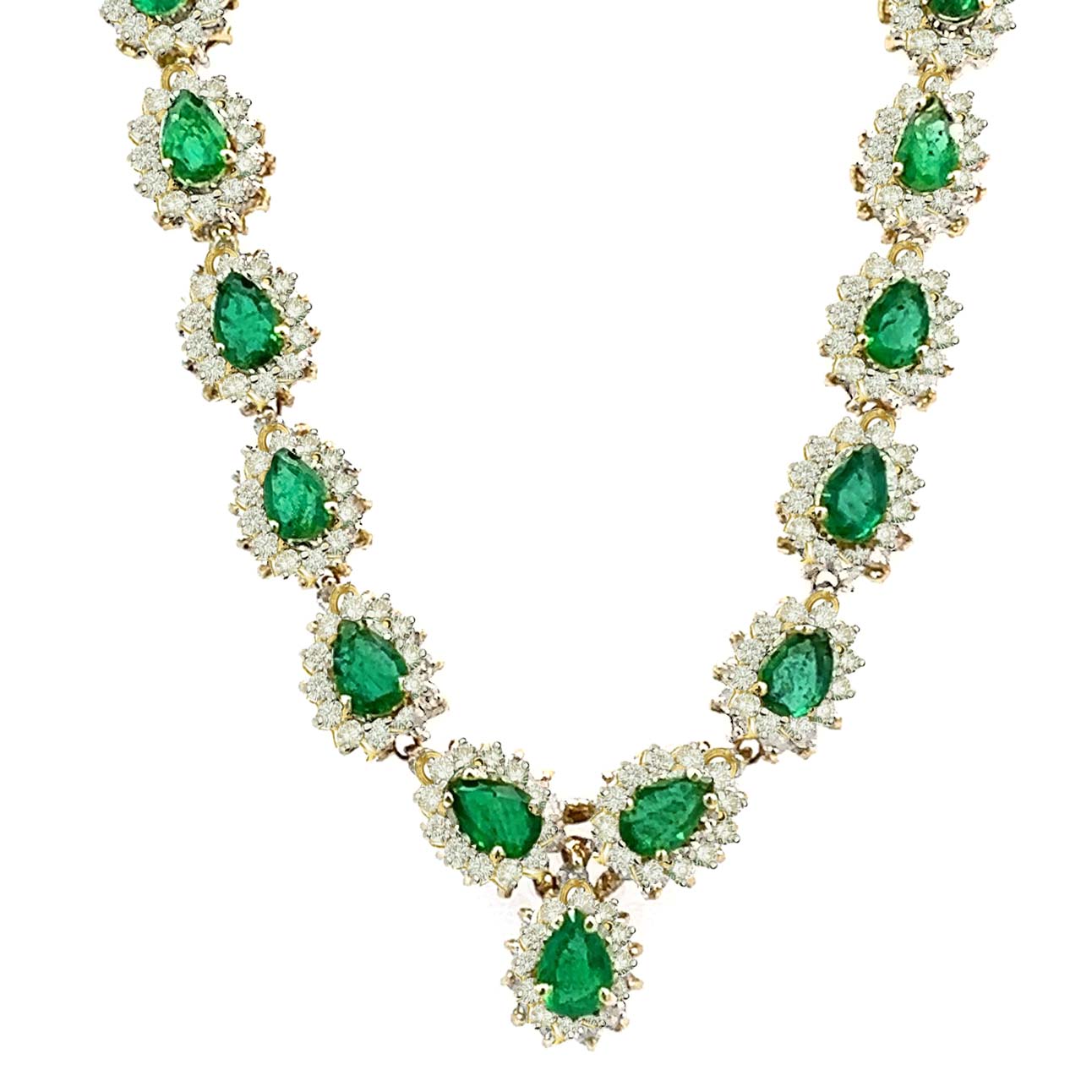 Emerald and Diamond Tennis Necklace