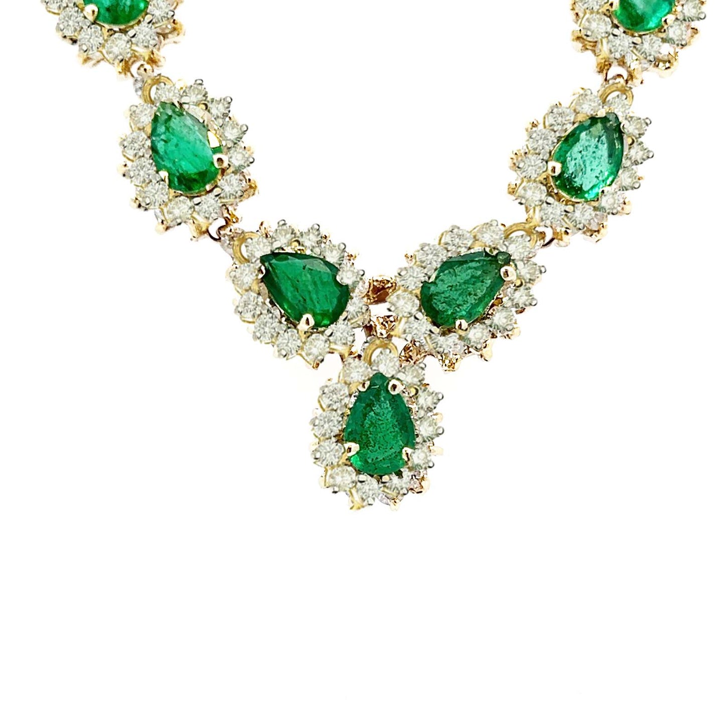 Emerald and Diamond Tennis Necklace