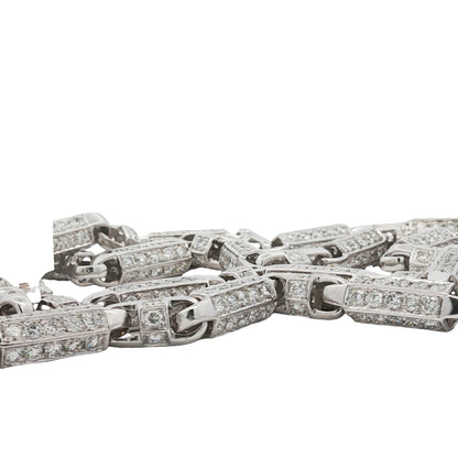 76.26 Carat Diamond Link Chain Necklace in 14K White Gold, 32 Inches