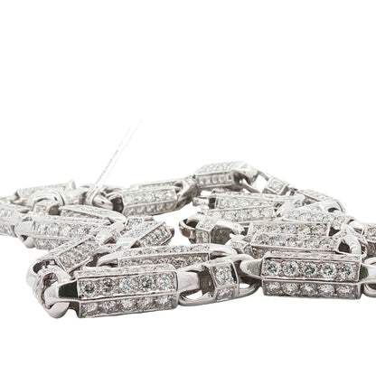 76.26 Carat Diamond Link Chain Necklace in 14K White Gold, 32 Inches