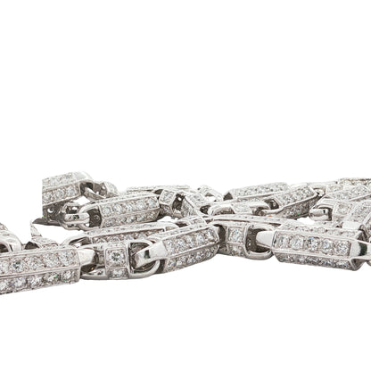 76.26 Carat Diamond Link Chain Necklace in 14K White Gold, 32 Inches