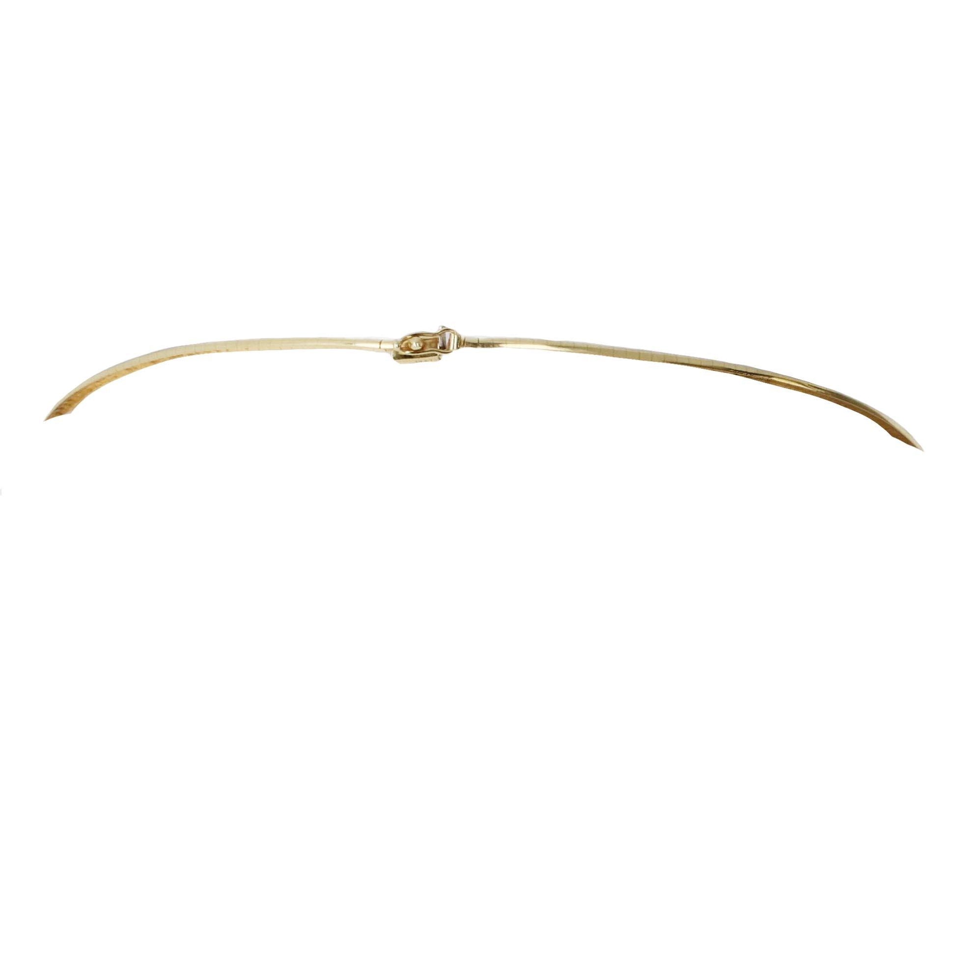 GIA Emerald Ruby Diamond Removable Slide 16" Omega Necklace in 14k Gold, Retro