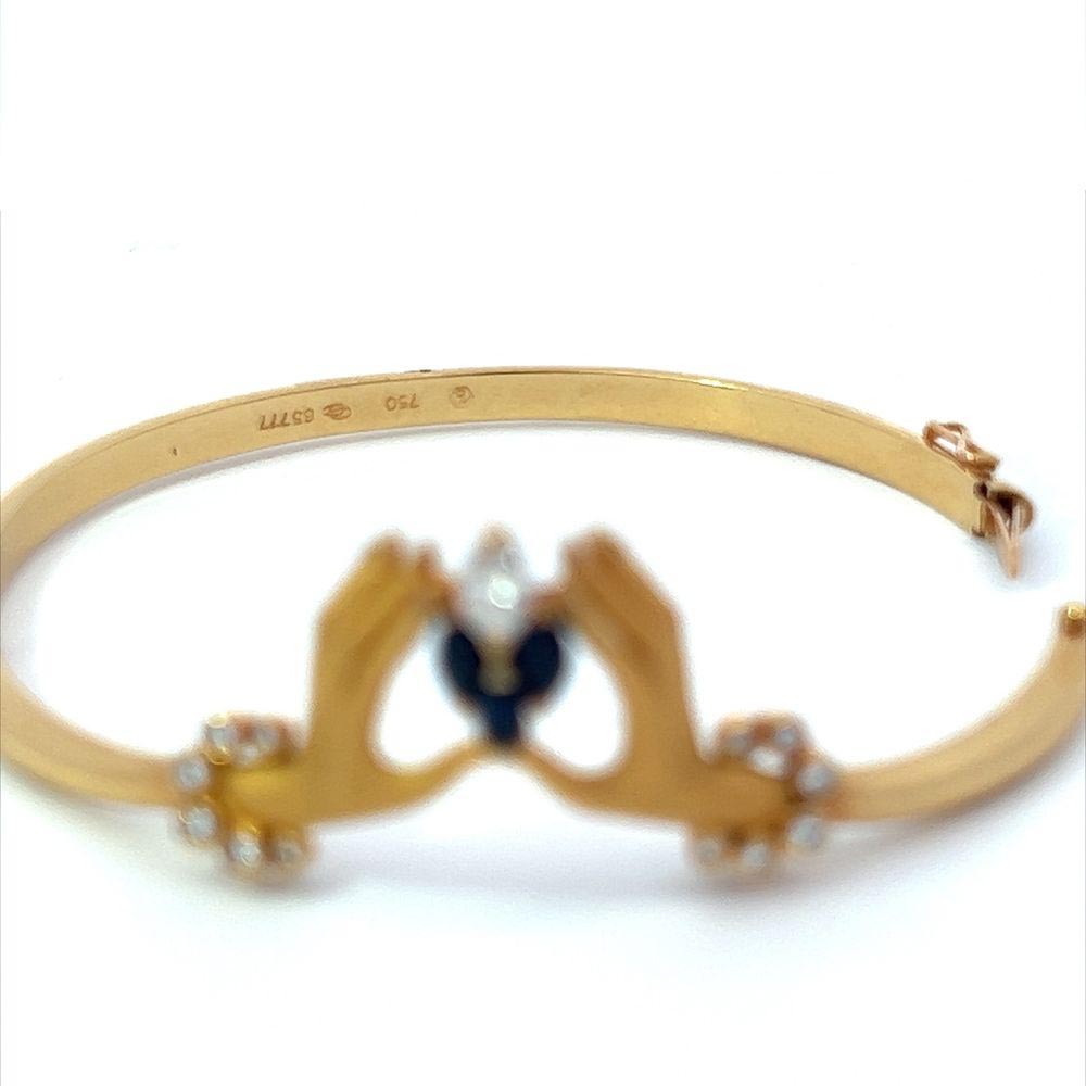 Carrera y Carrera 18K Yellow Gold Las Manos Collection Bangle Bracelet