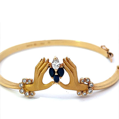 Carrera y Carrera 18K Yellow Gold Las Manos Collection Bangle Bracelet