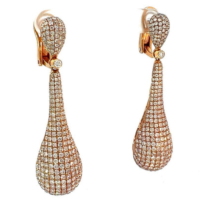 Diamond Drop Lever Back Dangle Earrings