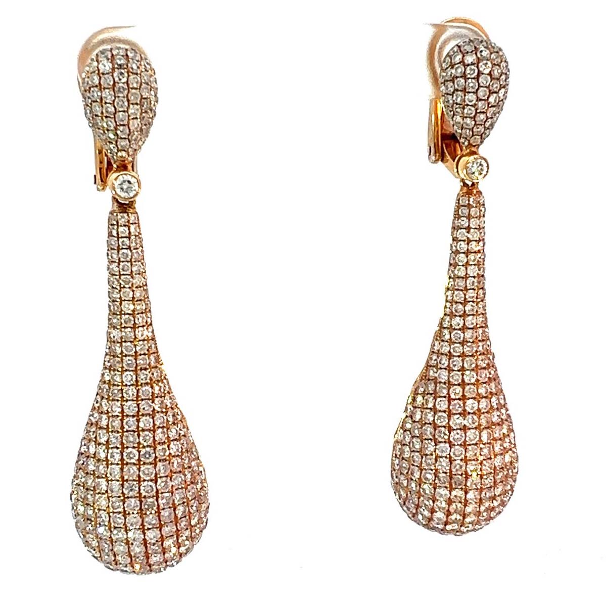 Diamond Drop Lever Back Dangle Earrings