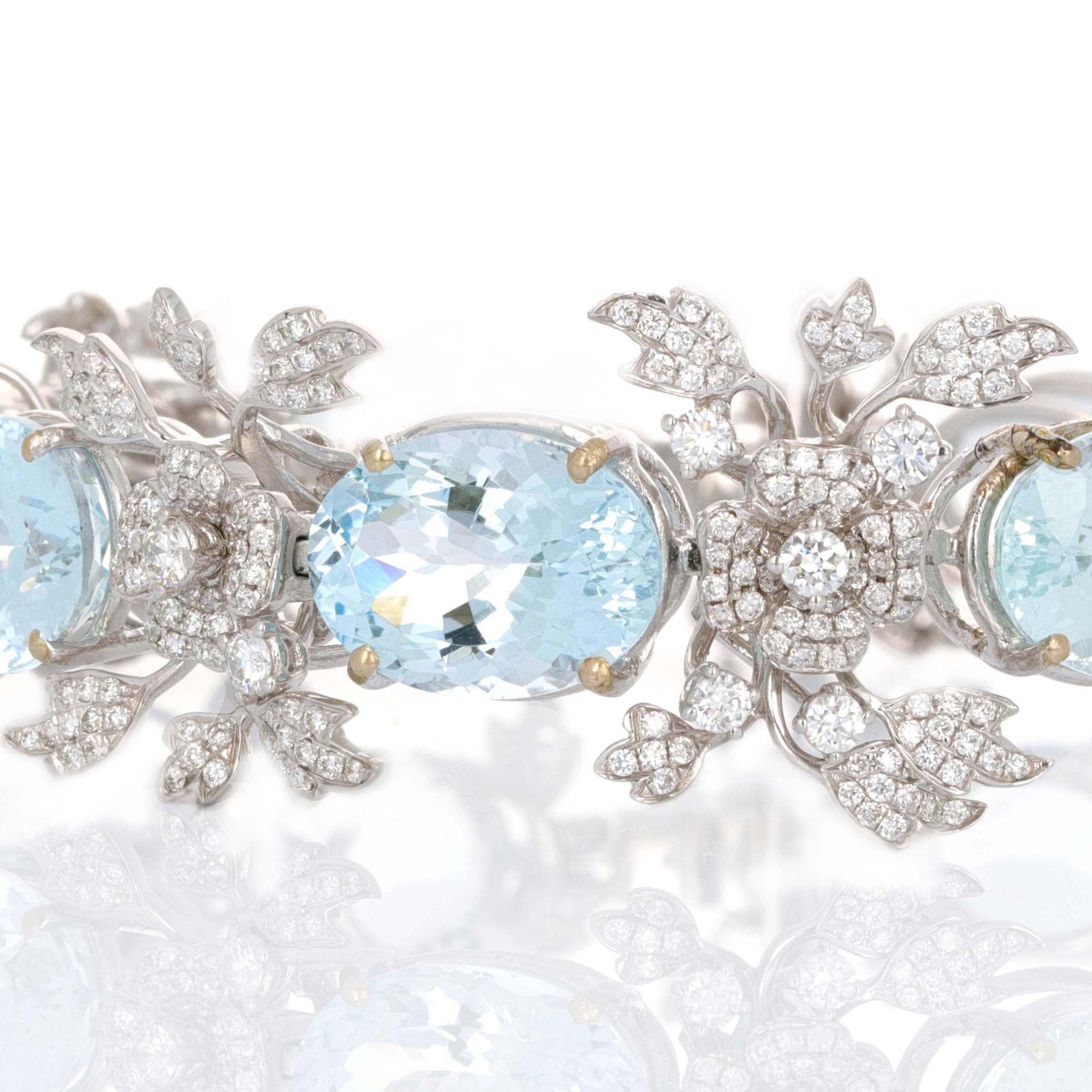 50 Carat Aquamarine and Diamond Bracelet