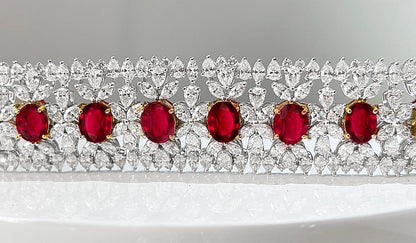 AGL Certified 35 Carat Ruby and Diamond Statement Bracelet