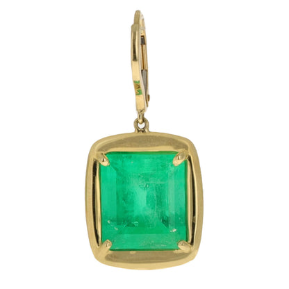 18K Yellow Gold 17.90 Carat Colombian Emerald Dangle Earrings