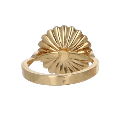 1.36 CT Cognac Champagne Diamond & Royal Blue Enamel Cluster Ring in 18K Yellow Gold