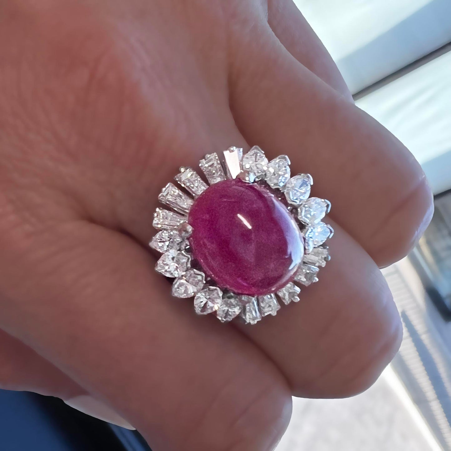 GIA-Certified No Heat Afghanistan Ruby Diamond Ring