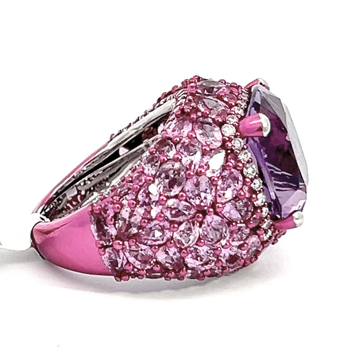 Amethyst Sapphire Diamond Fashion Cocktail Ring