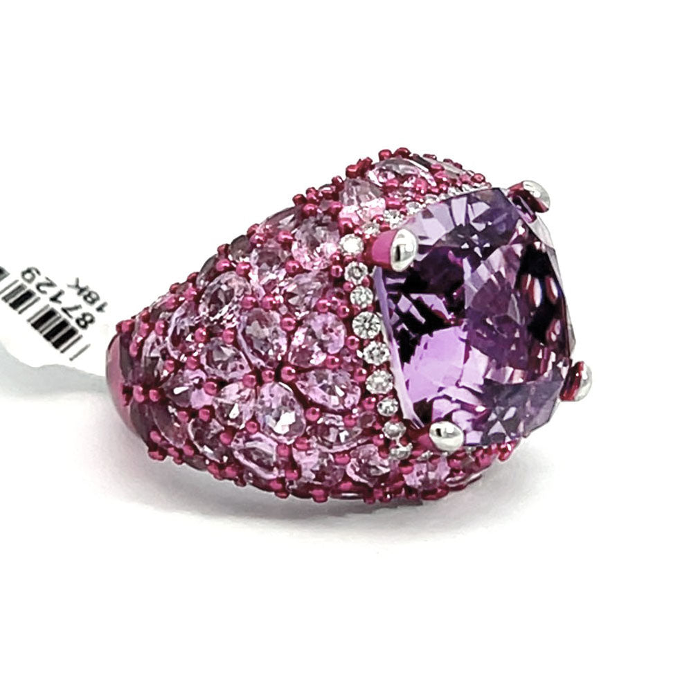 Amethyst Sapphire Diamond Fashion Cocktail Ring