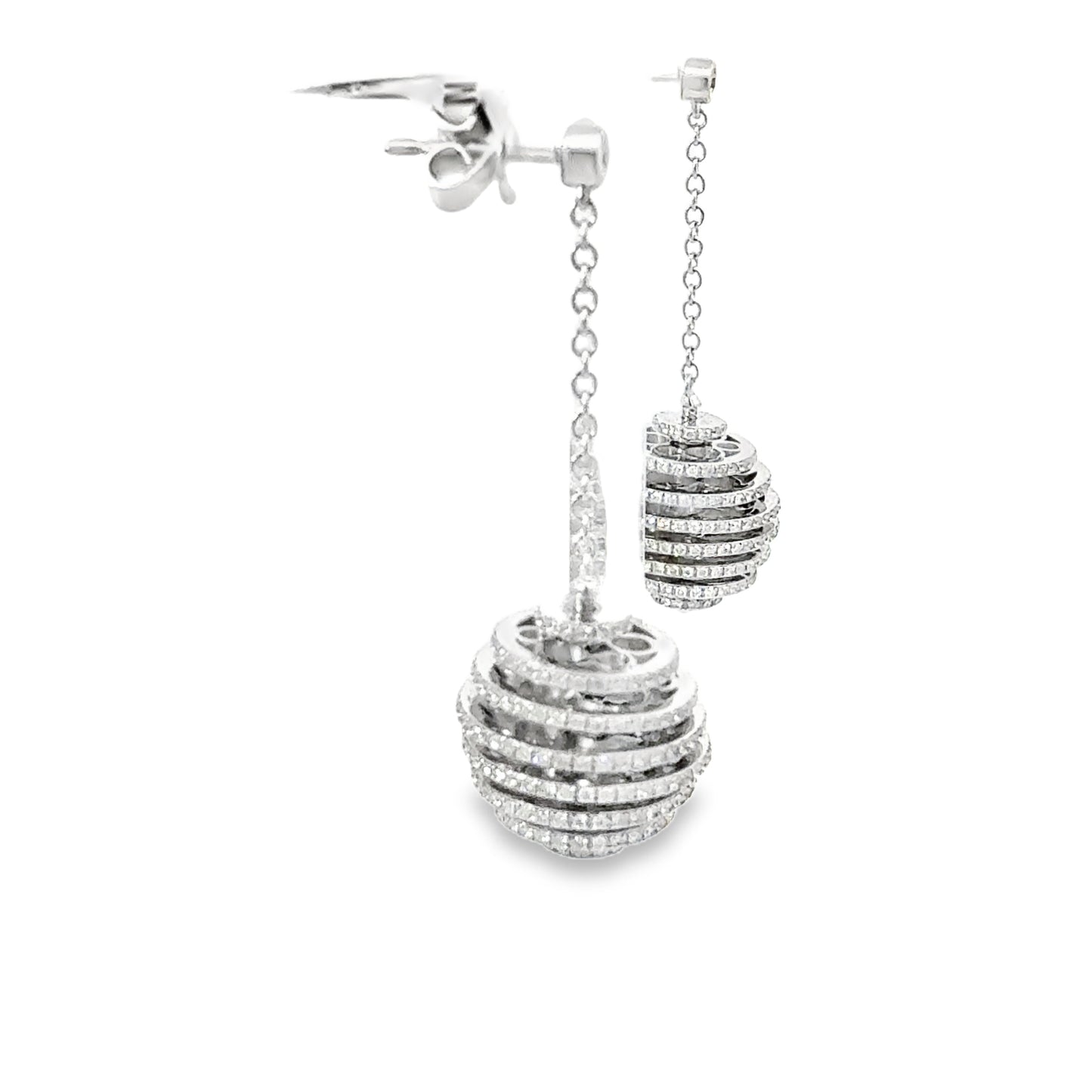 2 Carat Diamond Dangle Drop Earrings 14 karat white gold