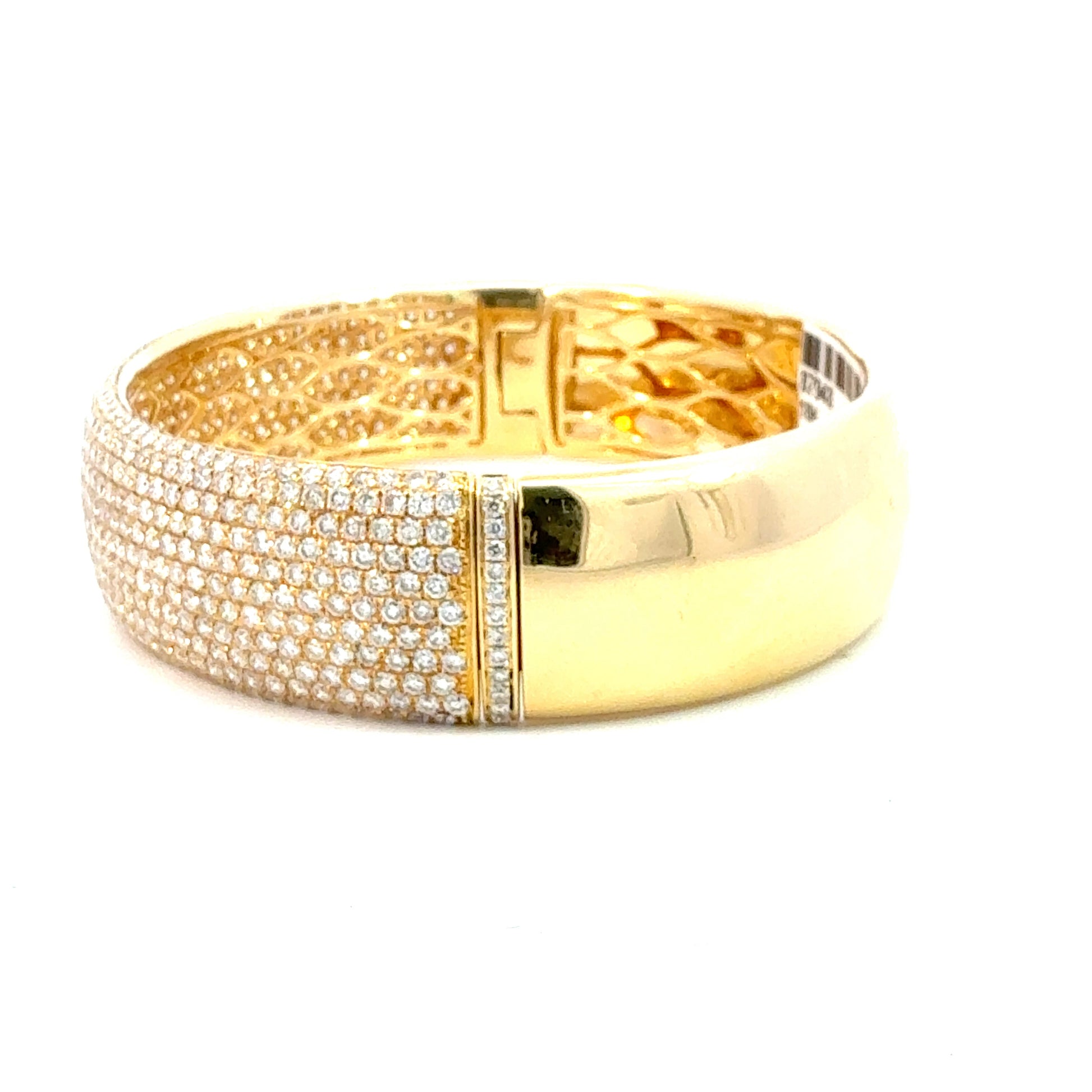 4.65 Carat Yellow Gold Diamond Bangle Bracelet