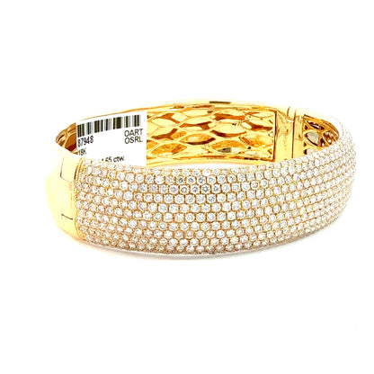 4.65 Carat Yellow Gold Diamond Bangle Bracelet