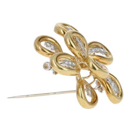 Italian Retro Diamond Floral Brooch
