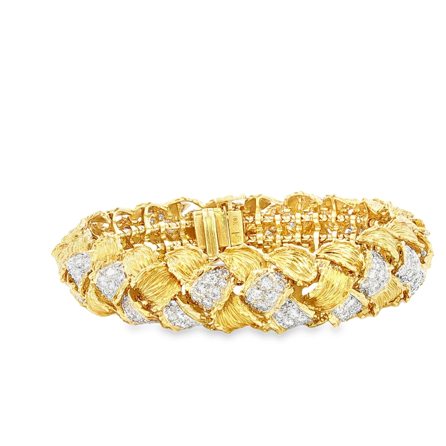 Estate Hammerman Brothers Woven 18K Gold and Diamond Bracelet