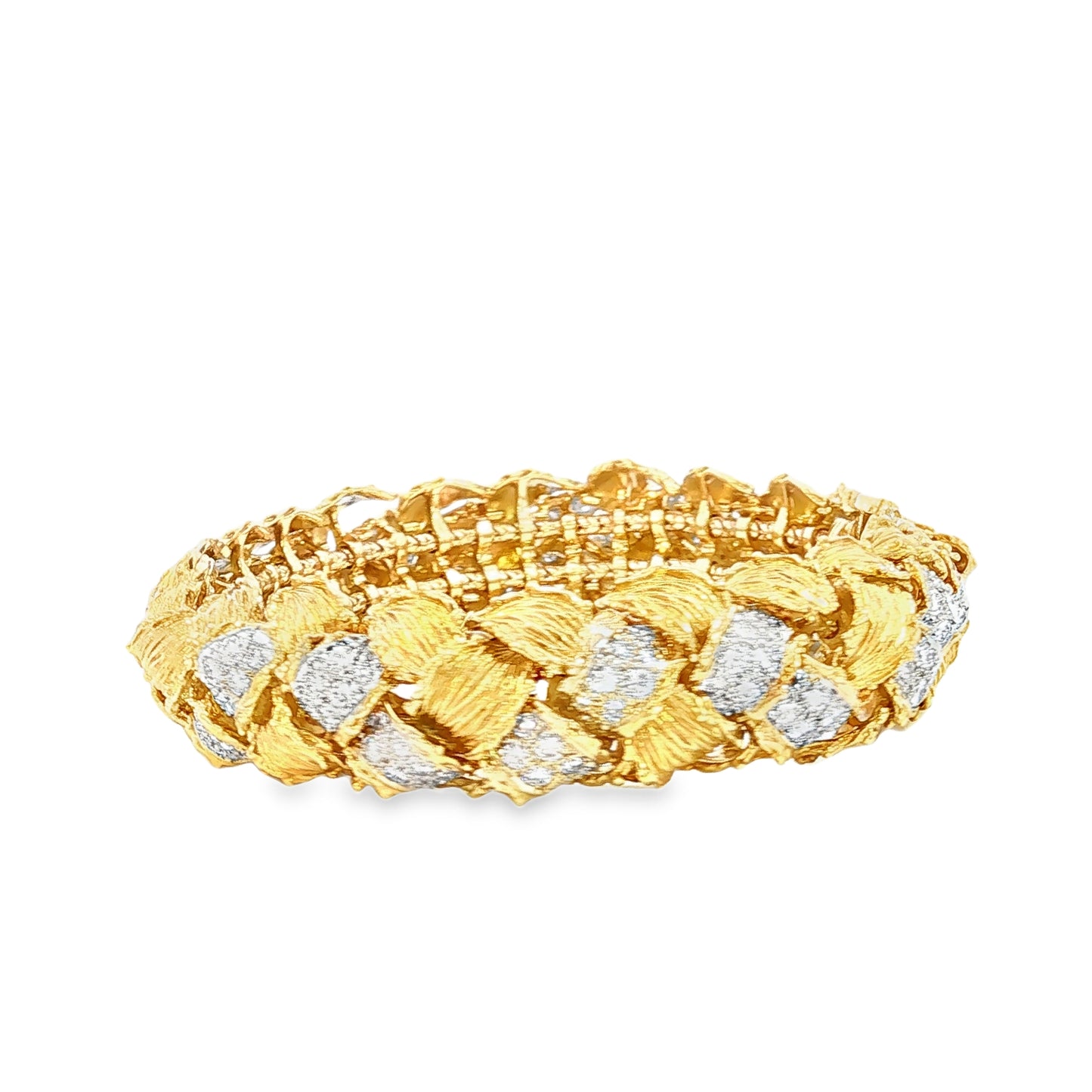 Estate Hammerman Brothers Woven 18K Gold and Diamond Bracelet