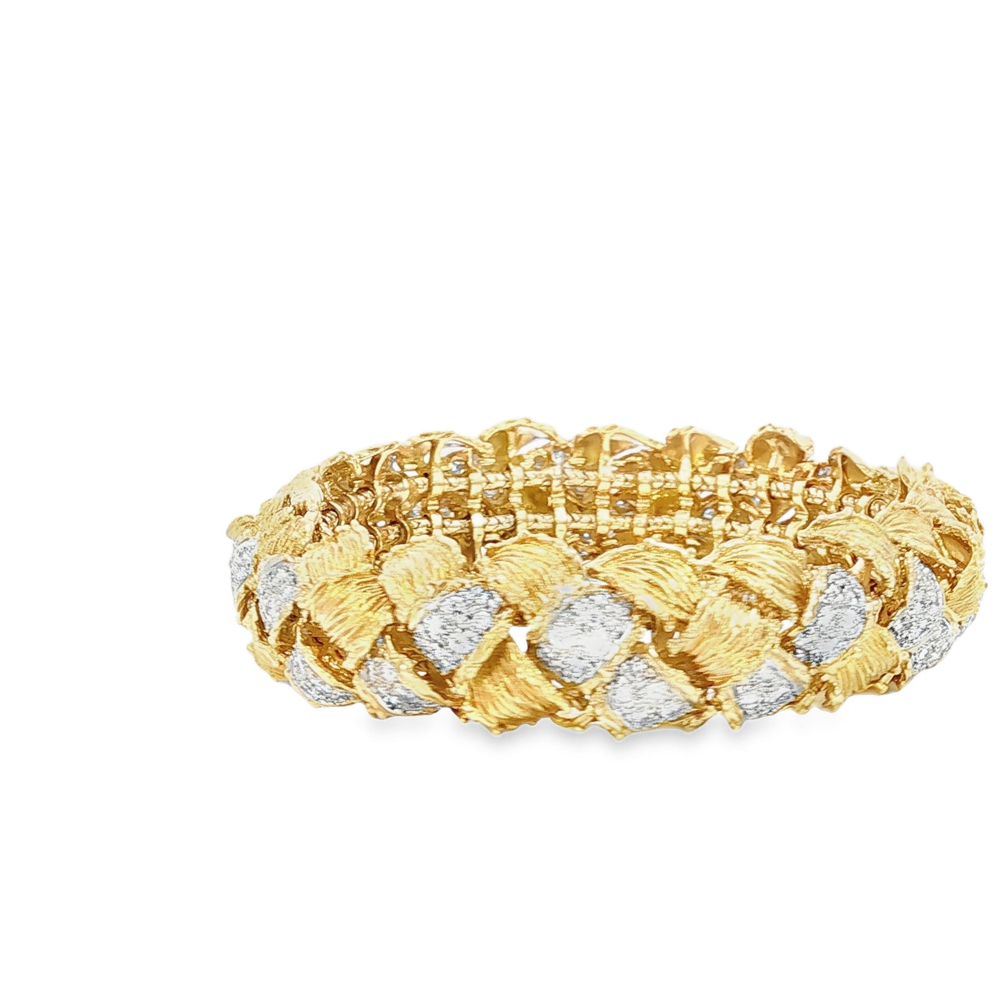 Estate Hammerman Brothers Woven 18K Gold and Diamond Bracelet