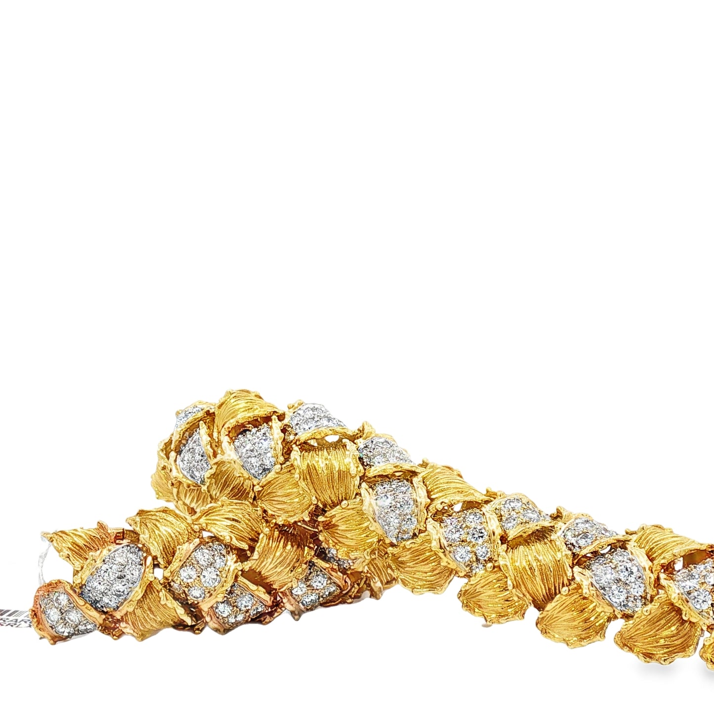 Estate Hammerman Brothers Woven 18K Gold and Diamond Bracelet
