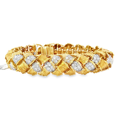 Estate Hammerman Brothers Woven 18K Gold and Diamond Bracelet
