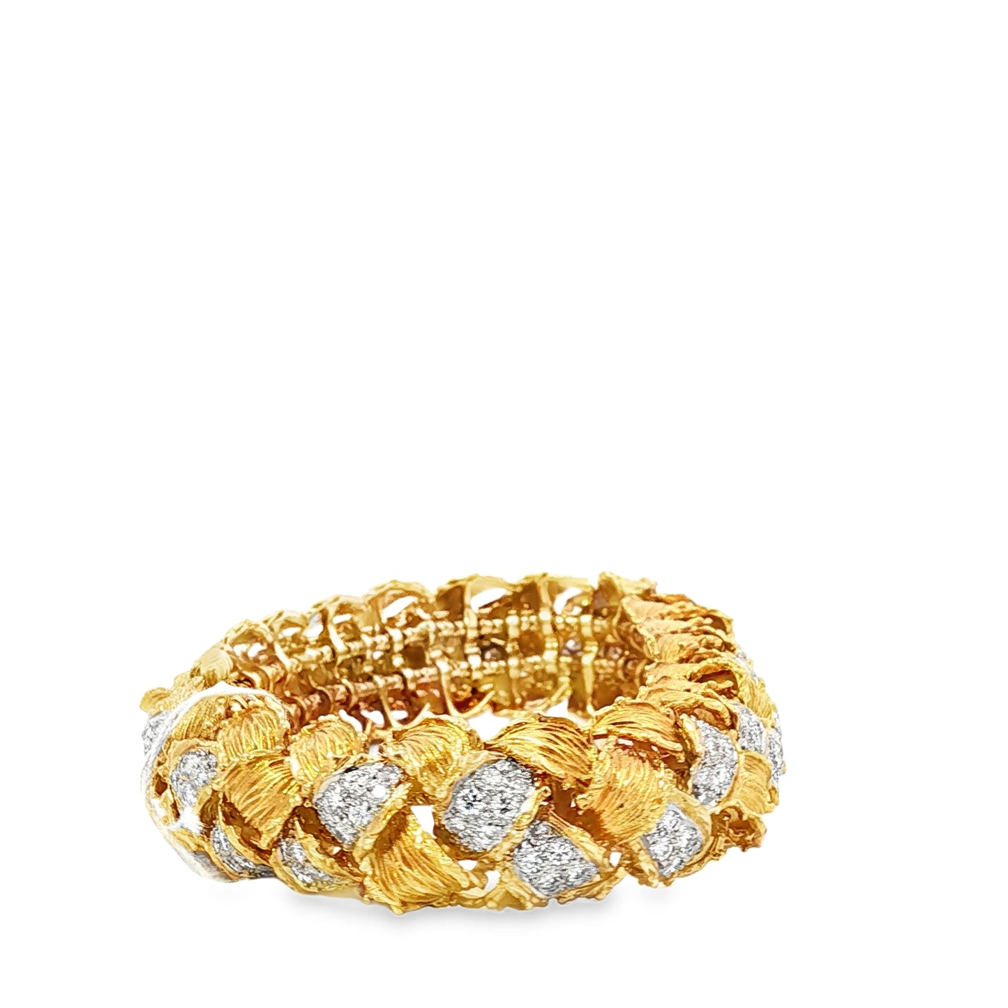 Estate Hammerman Brothers Woven 18K Gold and Diamond Bracelet