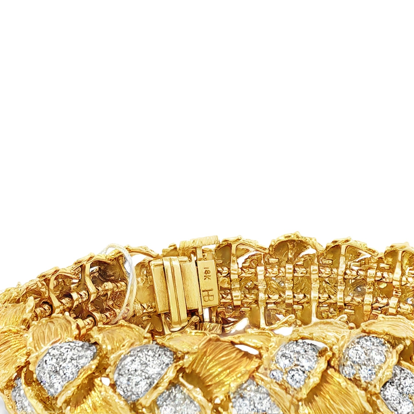 Estate Hammerman Brothers Woven 18K Gold and Diamond Bracelet