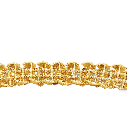 Estate Hammerman Brothers Woven 18K Gold and Diamond Bracelet