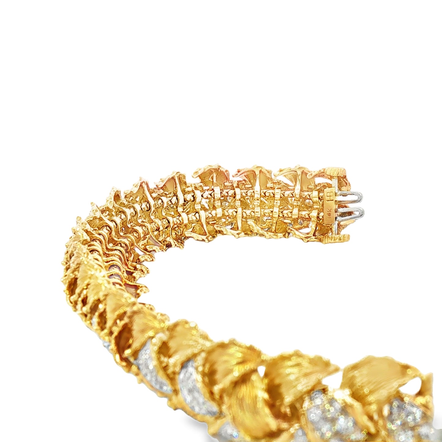 Estate Hammerman Brothers Woven 18K Gold and Diamond Bracelet