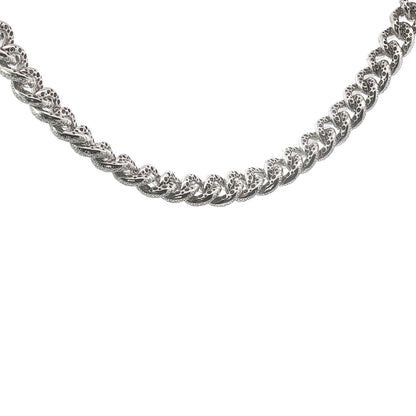 25 Carat Diamond Pavé Cuban Link Choker Necklace in 18K White Gold