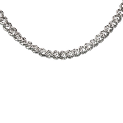 25 Carat Diamond Pavé Cuban Link Choker Necklace in 18K White Gold