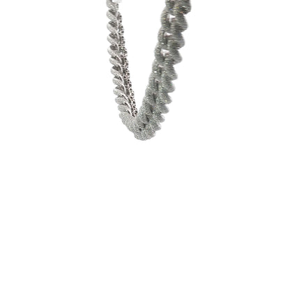 25 Carat Diamond Pavé Cuban Link Choker Necklace in 18K White Gold