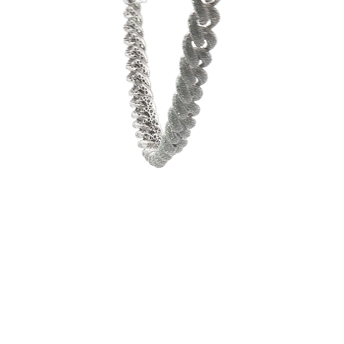 25 Carat Diamond Pavé Cuban Link Choker Necklace in 18K White Gold