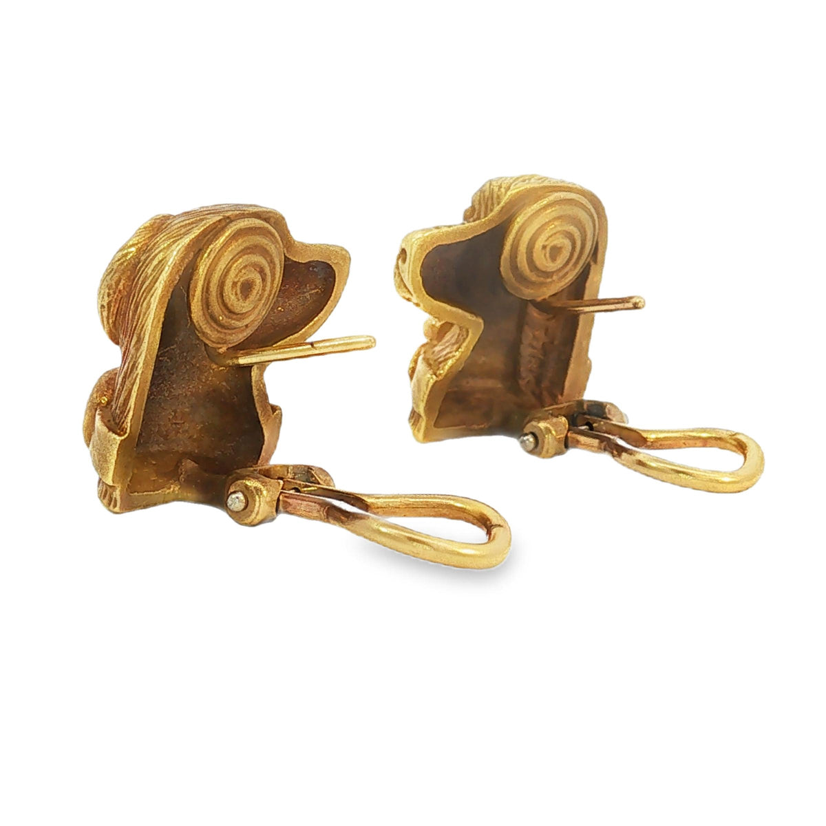 Barry Kieselstein-Cord 18K Gold Labrador Retriever Earrings, Dated 1989