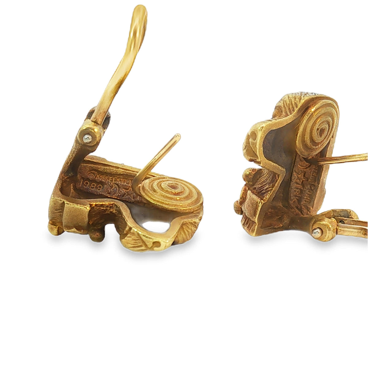 Barry Kieselstein-Cord 18K Gold Labrador Retriever Earrings, Dated 1989