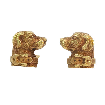 Barry Kieselstein-Cord 18K Gold Labrador Retriever Earrings, Dated 1989