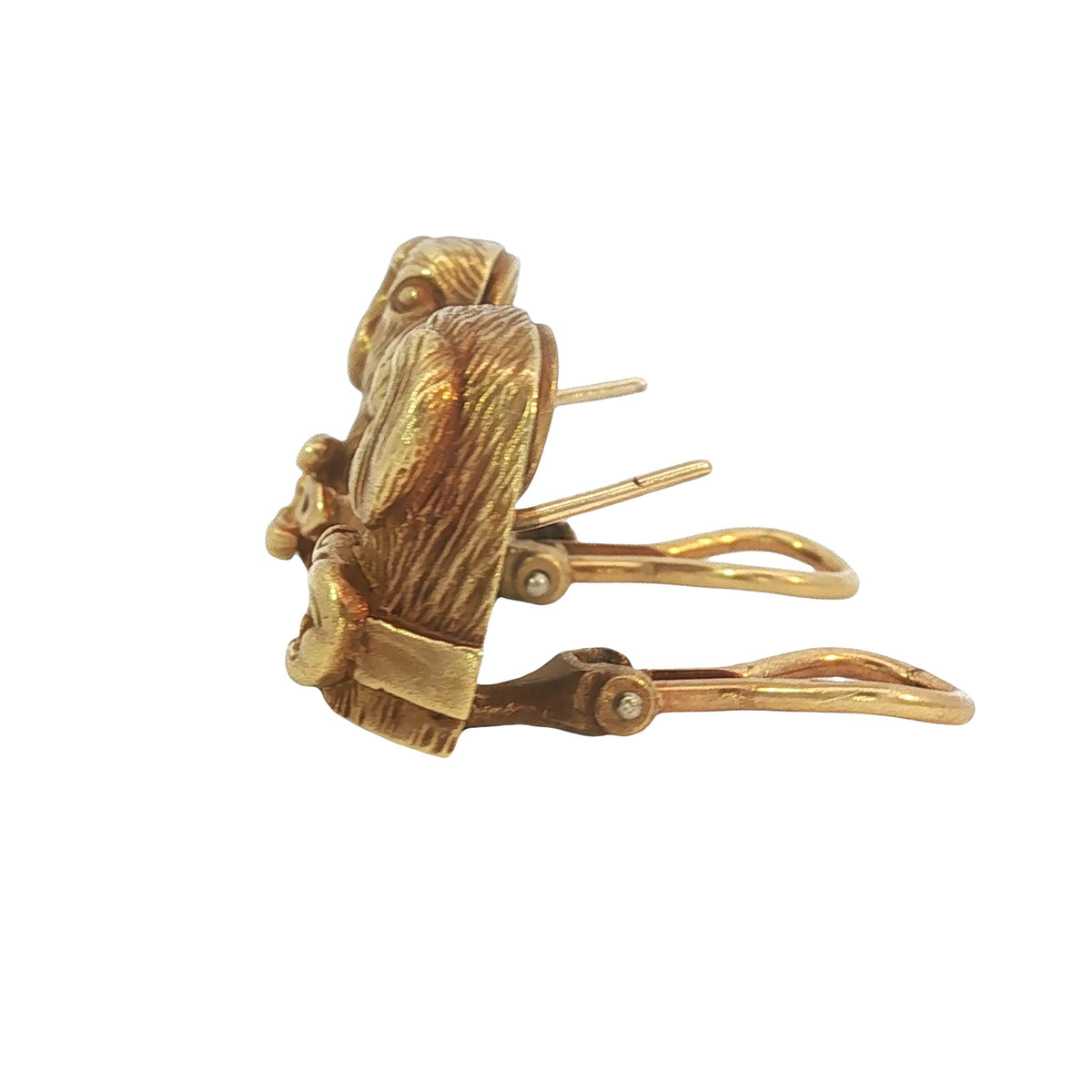 Barry Kieselstein-Cord 18K Gold Labrador Retriever Earrings, Dated 1989