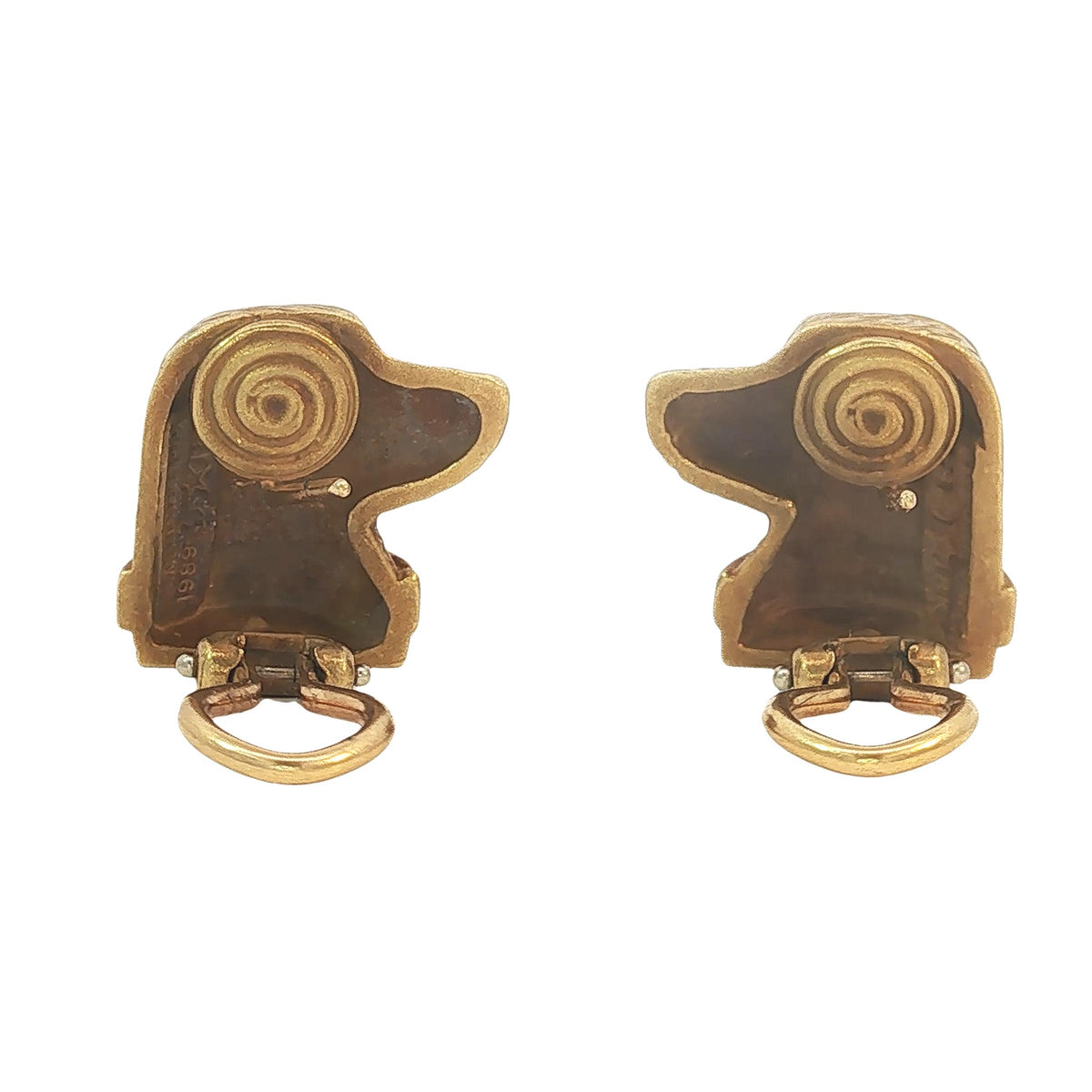 Barry Kieselstein-Cord 18K Gold Labrador Retriever Earrings, Dated 1989