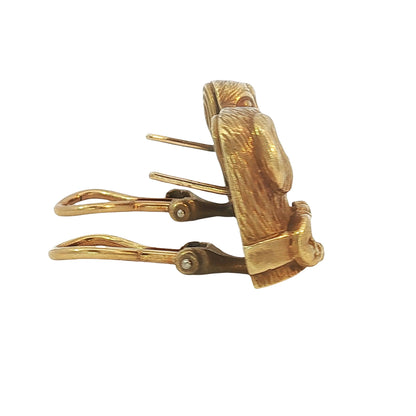Barry Kieselstein-Cord 18K Gold Labrador Retriever Earrings, Dated 1989