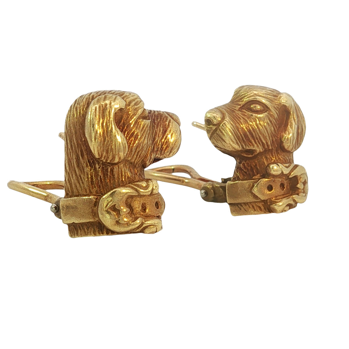 Barry Kieselstein-Cord 18K Gold Labrador Retriever Earrings, Dated 1989