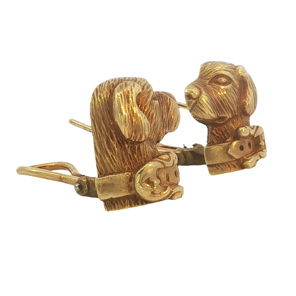 Barry Kieselstein-Cord 18K Gold Labrador Retriever Earrings, Dated 1989